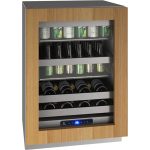 U-Line UHBD524-IG01A 24" Dual Zone Beverage Center with Reversible Hinge - Custom Panel