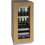 U-Line UHBV515-IG01A 15" Beverage Center Integrated Frame 5 Class Series - Reversible Hinge - Custom Panel