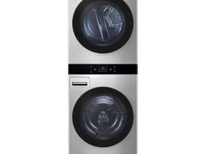 LG Studio SWWG50N3 27" WashTower Smart Front Load 5.0 cu. ft. Washer and 7.4 cu. ft. Gas Dryer - Noble Steel