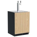 Marvel MLKR224ISB1A 24" Built In Dispenser with Twin Beer and Beverage Tap - Reversible Door - Custom Panel