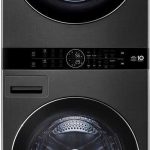 LG WKHC252HBA 27" Laundry Washtower with 5 cu. ft. Washer and 7.8 cu. ft. Electric Ventless Heat Pump Dryer - Black Steel