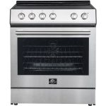 Forno FFSEL601230 Espresso Leonardo 30" Slide-In Electric Range with 4 Elements and Convection Fan Oven - Stainless Steel