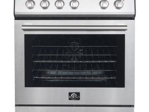 Forno FFSEL601230 Espresso Leonardo 30" Slide-In Electric Range with 4 Elements and Convection Fan Oven - Stainless Steel