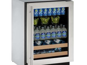 U-Line U-2224BEVS-00B 24" Beverage Center 2000 Series - Reversible Hinge - Stainless Frame