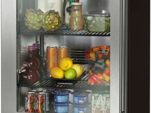 Perlick HC24RB43L 24" C Series Undercounter Refrigerator with Stainless Steel Glass Door - Left Hinge