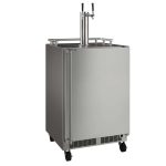 Marvel MOKR224SSB1A 24" Mobile Outdoor Dispenser with Twin Beer and Beverage Tap - Reversible Door - Stainless Steel
