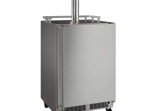 Marvel MOKR224SSB1A 24" Mobile Outdoor Dispenser with Twin Beer and Beverage Tap - Reversible Door - Stainless Steel