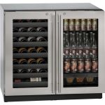 U-Line U-3036BVWCS-13B 36" Beverage Center with Double Doors and Lock Modular 3000 Series - Stainless Frame