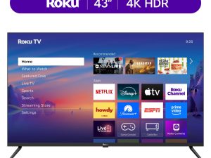 Roku Smart TV 2025  43-Inch Select Series, 4K HDR TV  Roku TV with Enhanced Voice Remote
