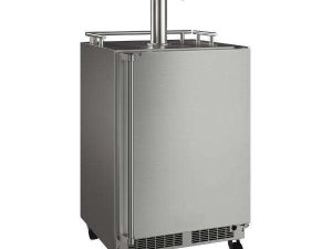 Marvel MOKR224SSC1A 24" Mobile Outdoor Dispenser with Single Wine and Beverage Tap - Reversible Door - Stainless Steel