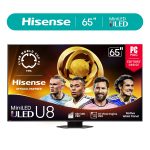 Restored Hisense 65" Class U8 Series Mini-LED ULED 4K UHD Google Smart TV (65U8QG, 2025 Model) - QLED, Native 165Hz, Game Mode Ultra 288 VRR,Dolby Vision IQ, Dobly Atmos, Up to 5000 Nits, IMAX Enhanced