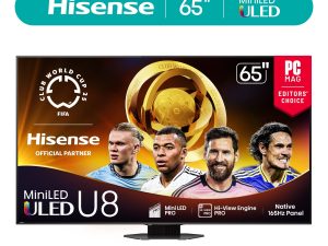 Restored Hisense 65" Class U8 Series Mini-LED ULED 4K UHD Google Smart TV (65U8QG, 2025 Model) - QLED, Native 165Hz, Game Mode Ultra 288 VRR,Dolby Vision IQ, Dobly Atmos, Up to 5000 Nits, IMAX Enhanced