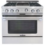 Capital CGSR362B2L Grand Chef 36" Gas Range with 4 Open Burners and 12" Grill - Liquid Propane - Stainless Steel