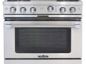 Capital CGSR362B2L Grand Chef 36" Gas Range with 4 Open Burners and 12" Grill - Liquid Propane - Stainless Steel