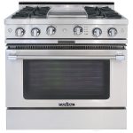Capital CGSR362G2L Grand Chef 36" Gas Range with 4 Open Burners and 12" Griddle - Liquid Propane - Stainless Steel