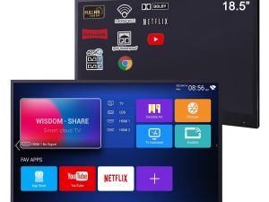 Elecsung 18.5 inches Smart Black Color LED Small Bathroom TV Waterproof WiFi Bluetooth New DTV ATSC Hotel Spa