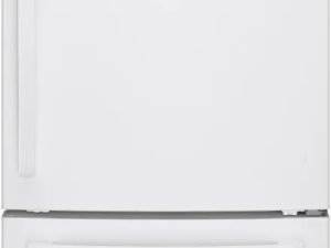 GE GDE21EGKWW 30" Bottom Mount Freezer Refrigerator with Ice Maker and LED Lighting 20.9 cu. ft. - White
