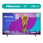 Hisense 43" Class 4K UHD LED LCD Smart Roku TV HDR R6 Series 43R6E3