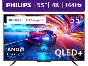 Philips 55" Class 144Hz QLED+ 4K UltraHD (2160p) Google + Gaming Smart TV (55PUG7675/F7)
