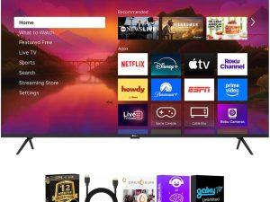 Roku 65R6C7KIT1 65 inch Class Plus Series 4K QLED Mini LED Smart TV Dolby Vision HDR10+ 120Hz WiFi Voice Remote HDMI C