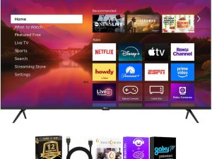 Roku 75R6C7KIT1 75 inch Class Plus Series 4K QLED Mini LED Smart TV Dolby Vision HDR10 Plus 120Hz WiFi Voice Remote HD
