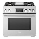 SKS SKSGR360GS 36" Professional Gas Range with 4 Burners and Chromium Griddle - Stainless Steel