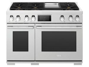 SKS SKSGR480GS 48" Professional Gas Range with 6 Burners and Chromium Griddle - Stainless Steel