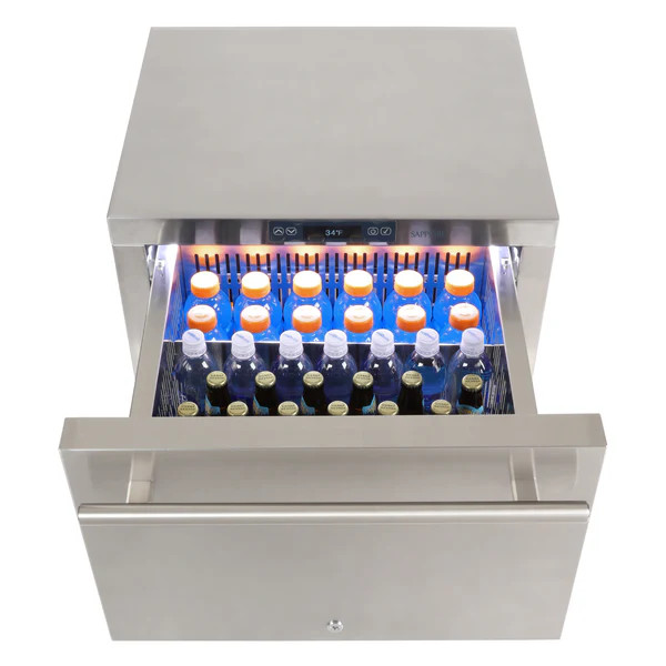 Sapphire SRD24OD 24" Outdoor Refrigerator Drawers with Lock - Stainless Steel Sapphire SRD24OD 24" Outdoor Refrigerator Drawers with Lock - Stainless Steel - Image 3