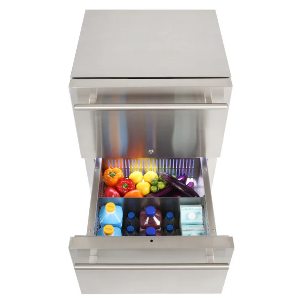 Sapphire SRD24OD 24" Outdoor Refrigerator Drawers with Lock - Stainless Steel - Image 4