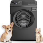 Speed Queen FF7011BN 27" Front Load Washer 3.5 cu. ft. with Sanitize and Pet Plus - Left Hinge - Matte Black