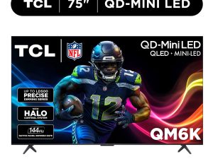 TCL 75" Class QM6K Series QD-Mini LED QLED 4K UHD HDR Smart Google TV (NEW 2025) - 144Hz, Dolby Atmos Onkyo Audio, Halo Control System - 75QM6K