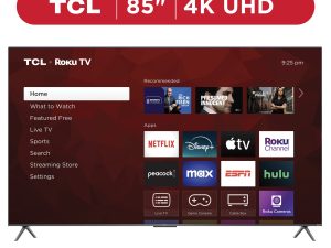 TCL 85 Class S4 (85S410R) 4K UHD HDR LED Smart TV with Roku TV