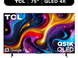 TCL 75" Q Series QLED 4K UHD HDR Smart Google TV (NEW 2025) - Dolby Vision, Dolby Atmos, Motion Rate 240, HDR 10+, Auto Game Mode - 75Q51K