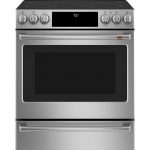 Cafe CES700P2MS1 30" Slide-In Electric Range with Front Controls - Stainless Steel with Brushed Stainless Steel Handles and Knobs
