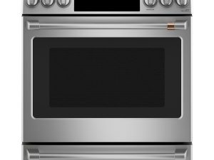 Cafe CES700P2MS1 30" Slide-In Electric Range with Front Controls - Stainless Steel with Brushed Stainless Steel Handles and Knobs