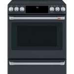 Cafe CES700P3MD1 30" Slide-In Convection Electric Range with Front Controls - Matte Black with Brushed Stainless Knobs