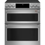 Cafe CES750P2MS1 30" Slide-In Electric Double Oven Range with Front Controls - Stainless Steel with Brushed Stainless Steel Handles and Knobs