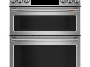 Cafe CES750P2MS1 30" Slide-In Electric Double Oven Range with Front Controls - Stainless Steel with Brushed Stainless Steel Handles and Knobs