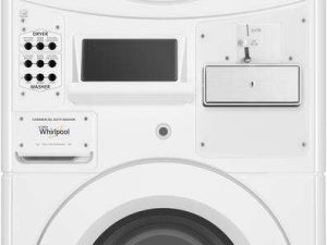 Whirlpool CGT9000GQ 27" Coin Drop Commercial Combination Stacked 3.1 cu. ft. Washer and 6.7 cu. ft. Gas Dryer - White