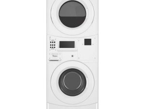 Whirlpool CGT9100GQ 27" Commercial Combination Stacked 3.1 cu. ft. Washer and 6.7 cu. ft. Gas Dryer - White