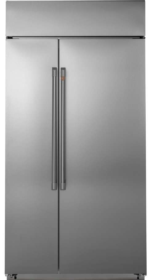 Cafe CSB48WP2NS1 48" Built In Side by Side Refrigerator - Stainless Steel with Brushed Stainless Steel Handles Cafe CSB48WP2NS1 48" Built In Side by Side Refrigerator - Stainless Steel with Brushed Stainless Steel Handles - Image 1