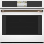 Cafe CTS90DP4NW2 30" Convection Single Wall Oven - Matte White with Brushed Bronze Handle