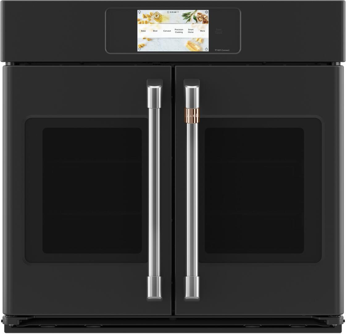 Cafe CTS90FP3ND1 30" Single French Door Wall Oven - Matte Black with Brushed Stainless Handles Cafe CTS90FP3ND1 30" Single French Door Wall Oven - Matte Black with Brushed Stainless Handles - Image 1