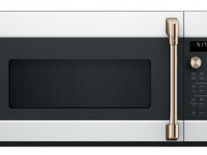 Cafe CVM517P4RW2 30" Over-the-Range Microwave Oven with Air Fry - Matte White with Brushed Bronze Handle