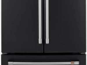 Cafe CWE19SP3ND1 33" Counter Depth French Door Refrigerator with Internal Water Dispenser - Matte Black with Brushed Stainless Steel Handles