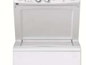 GE GUD24GSSMWW 24" Laundry Center with Washer and 4.4 cu. ft. Gas Dryer with Rotary Electronic Controls and 11 Wash Cycles - White