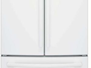 GE GWE19JGLWW 33" Counter Depth French Door Refrigerator with Turbo Cool Setting 18.6 cu. ft. - White