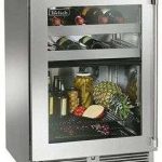 Perlick HP24CS43L 24" Signature Undercounter Refrigerator and Wine Reserve with Stainless Steel Glass Door - Left Hinge