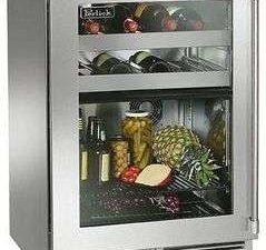 Perlick HP24CS43L 24" Signature Undercounter Refrigerator and Wine Reserve with Stainless Steel Glass Door - Left Hinge