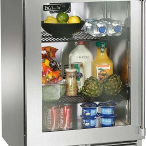 Perlick HP24RS43L 24" Signature Undercounter Refrigerator with Stainless Steel Glass Door - Left Hinge
